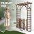 Outvita 7.1FT Wooden Garden Arbor with Gate, Weather-Resistant Garden Arch Trellis with Lattice Side, Outdoor Picket Fence Arbor for Climbing Plants, Yard & Wedding Decoration