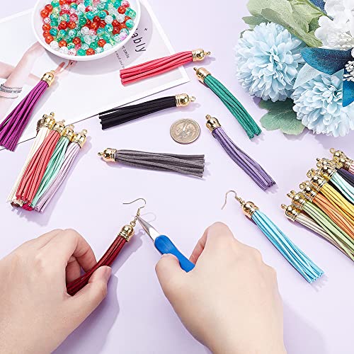 Ph Pandahall 3.3"~3.5" Long Faux Leather Tassel, 30Pcs Keychain Tassels 30 Colors Faux Suede Tassel Pendants Keychain Tassels With Loop For Keychain Cellphone Straps Diy Earring Jewelry Making #TOP6