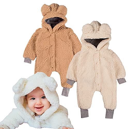 Macacão Bebe Pelúcia Capuz Infantil Roupa Frio Inverno Menino Men...