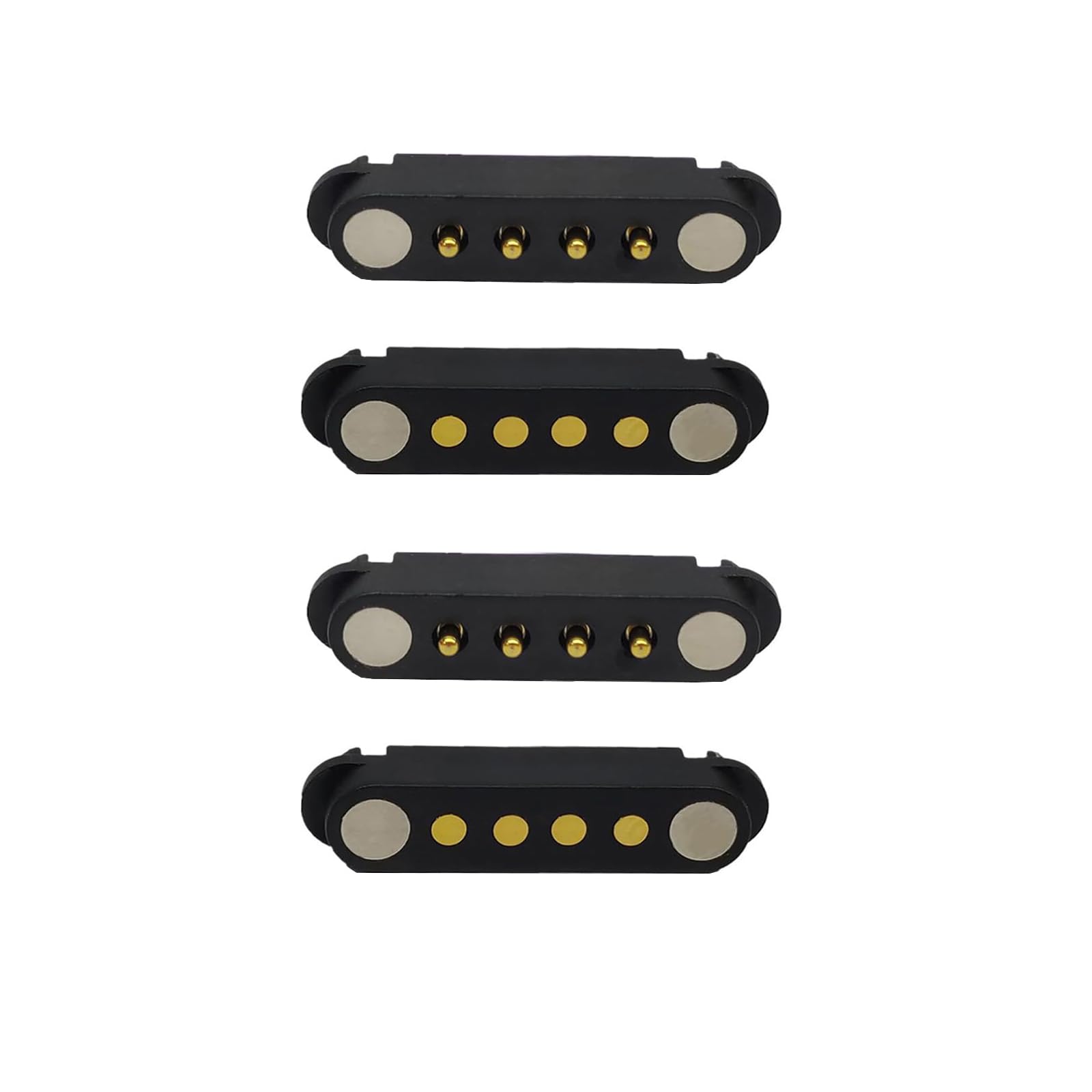 2 Pair Magnetic Pogo Pin Connector, 2/3/4/5/7/8P 2A Pogopin Magnetic Connector Male Female 2.54/2.5 MM DC Power Socket DC Power Charge Probe Connector (4P)