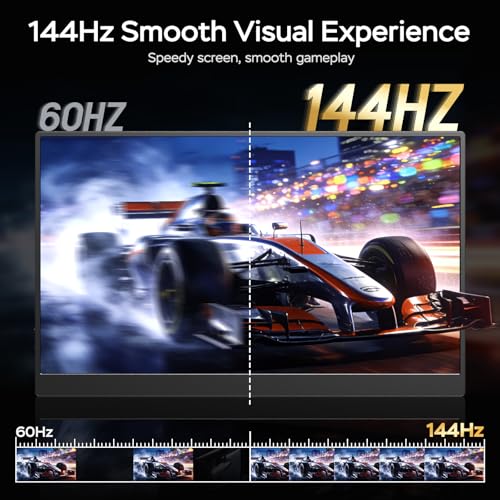 Image of Yxk Portable Monitor 17.3 Inch 1080p 144Hz IPS HDR Travel Display for PC /Mac /Phone /Console /Laptop, Smart Case and Speaker