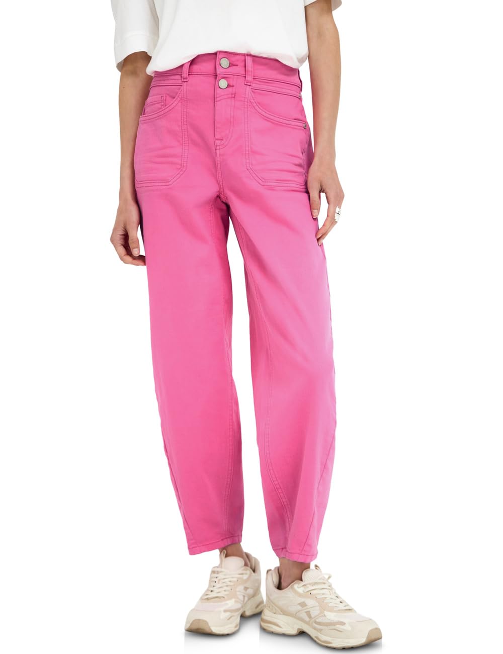 Street One Studio Barrel Leg Jeans in Loose Fit Pink Washed 32