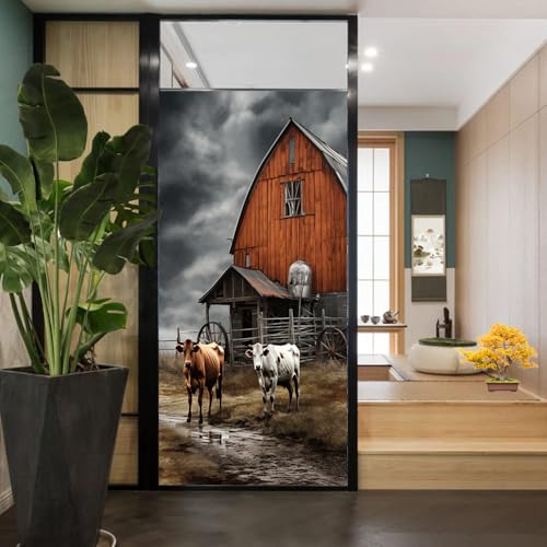 Vinilo decorativo para ventana con diseño estilo granja miniatura 4
