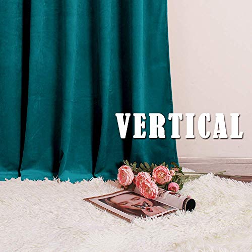 RYB Home Velvet Curtains - Room Darkening Curtains for Living Room, Luxury Soft Window Drapes for Bedroom, Privacy Protect Thermal Insulated Backdrop, 52" Width x 96" Length, Peacock Blue, 1 Pair - Image 6
