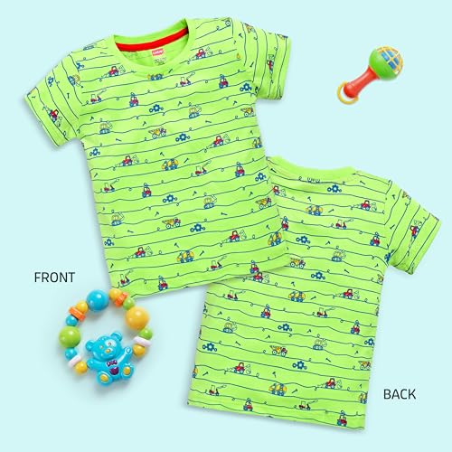 Image of LuvLap Baby Boys Regular Fit 100% Cotton Half Sleeve Boys T-Shirt Pack of 5