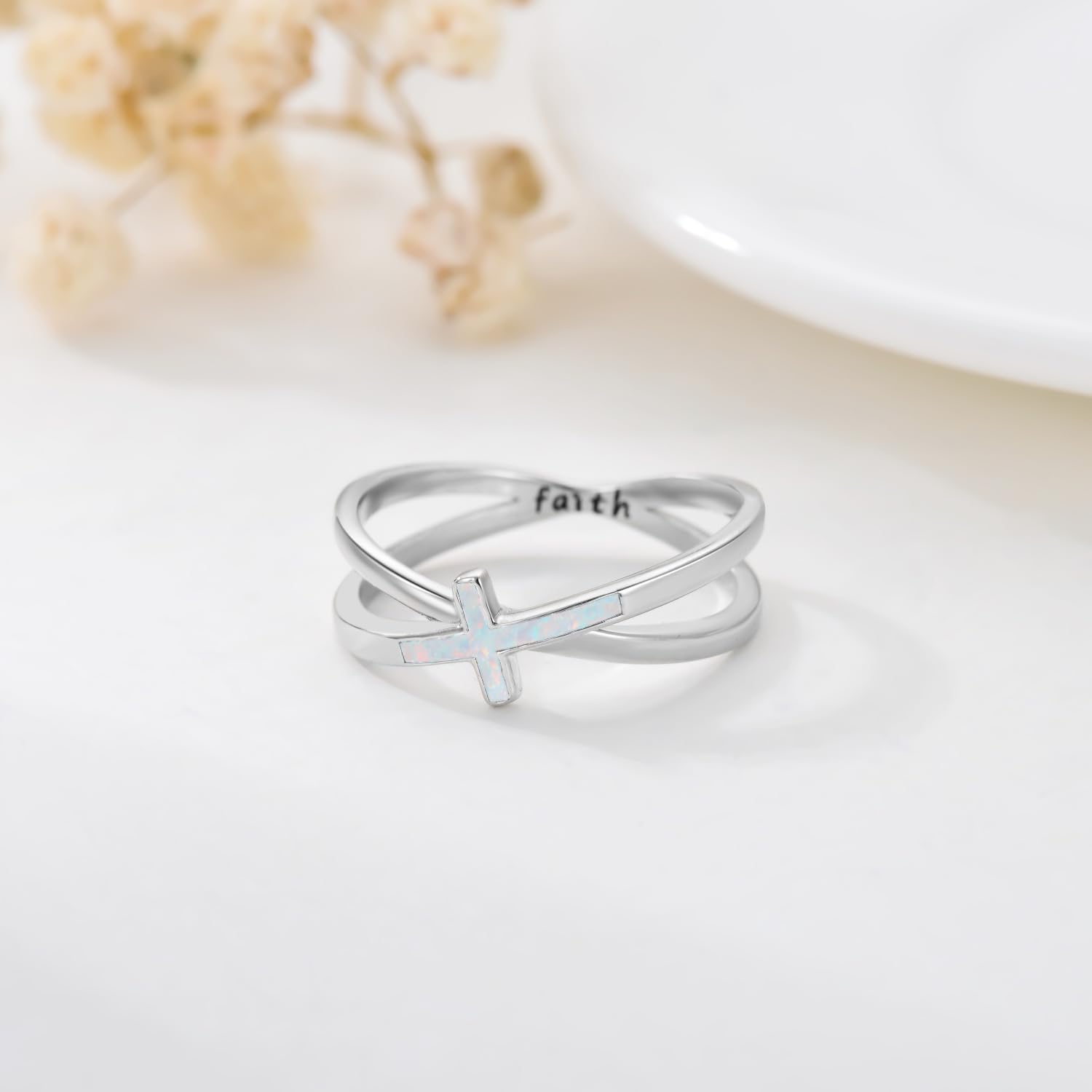 Cross Rings for Women 925 Sterling Silver Faith Cross Rings Christian Religious Jewelry Gifts for Men