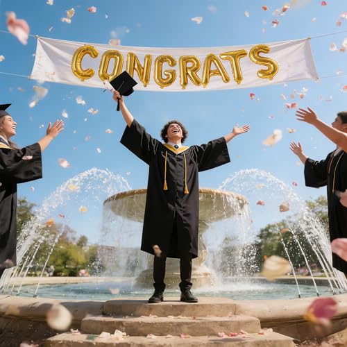 Image of Congrats Foil Letter Balloons, Graduation, Wedding, Bridal Party Supplies Decorations, Gold, 16 Inch