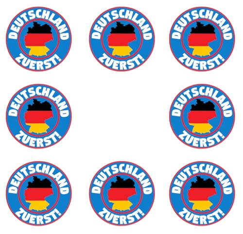 Sammys Shirt Store 48 Stück Aufkleber 4cm rund Deutschland zuerst II Germany First Sticker Sparpack gut haftend Aktiv Werden 5 cm
