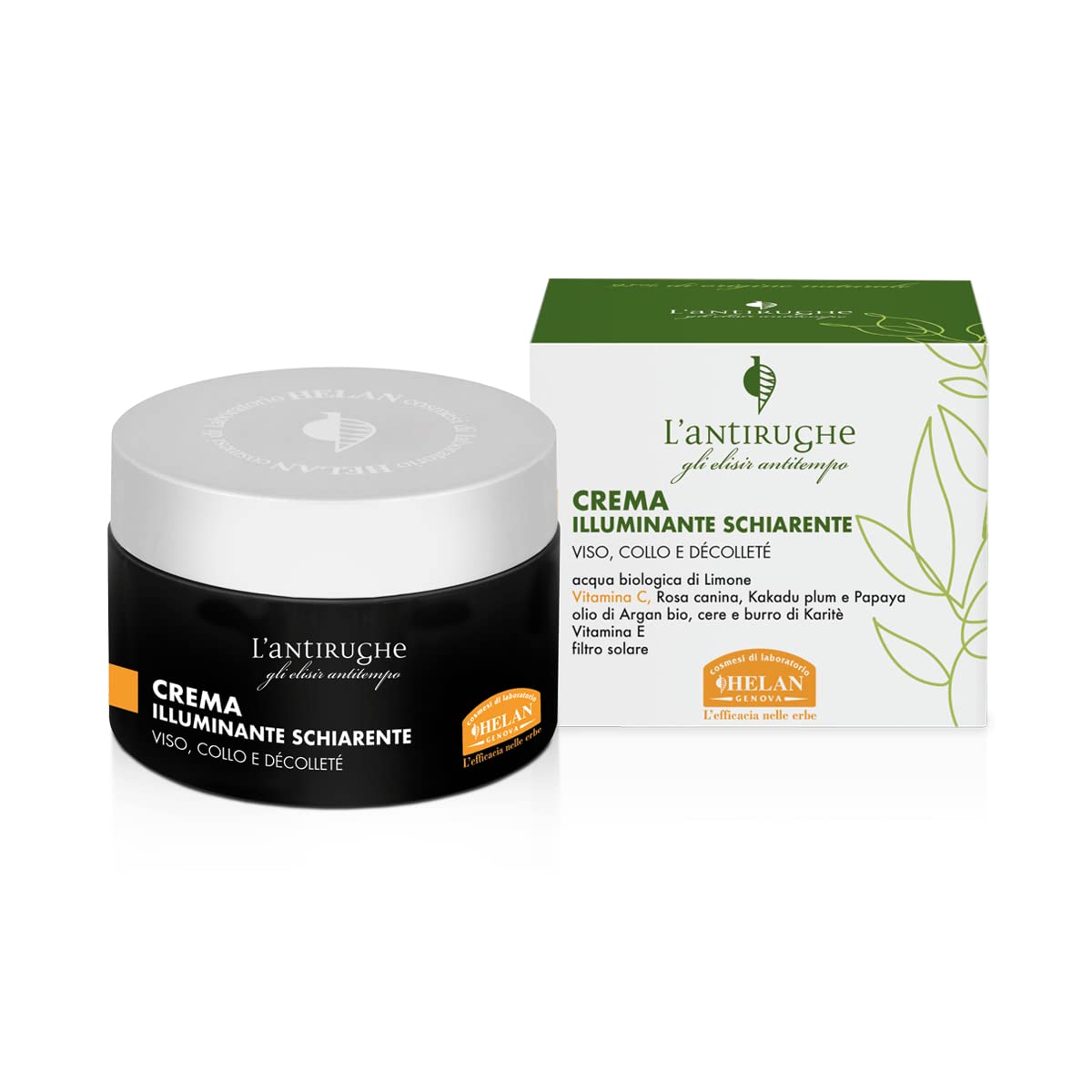 Helan L'Antirughe - Anti Wrinkle & Brightening Face Cream for Women with Vitamin C & E, Argan Oil, Shea Butter & Waxes - Face Moisturiser for Skincare, Firmer & Radiant Skin - Made in Italy, 50 ml
