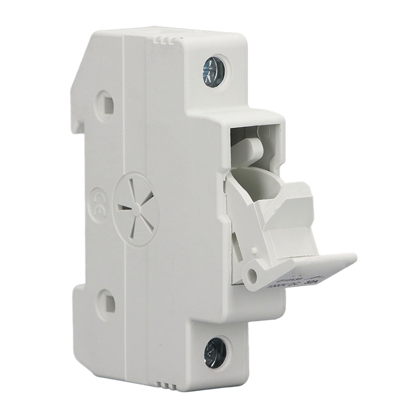 Set di fusibili fotovoltaici solari in Materiale ignifugo PA66 con 4 Supporti per Montaggio su Guida DIN e 6 fusibili cilindrici - CC 1000 V 32 A 10 x 38 mm per la Protezione di
