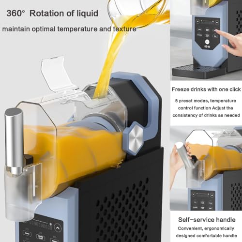 Professionelle Slushie-Maschine mit 5 voreingestellten Programmen, LED-Display, Selbstreinigungsfunktion, ideal für die Zubereitung von gefrorenen Getränken und Softeis in Restaurants, Häusern – Bild 6