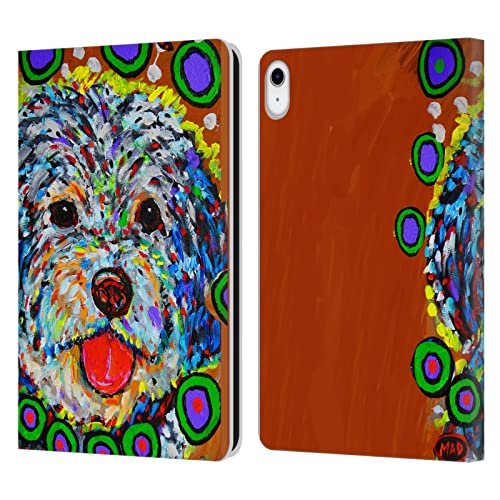 Étui iPad 10.9 2022 2025 Head Case Designs portefeuille cuir Mad Dog Art