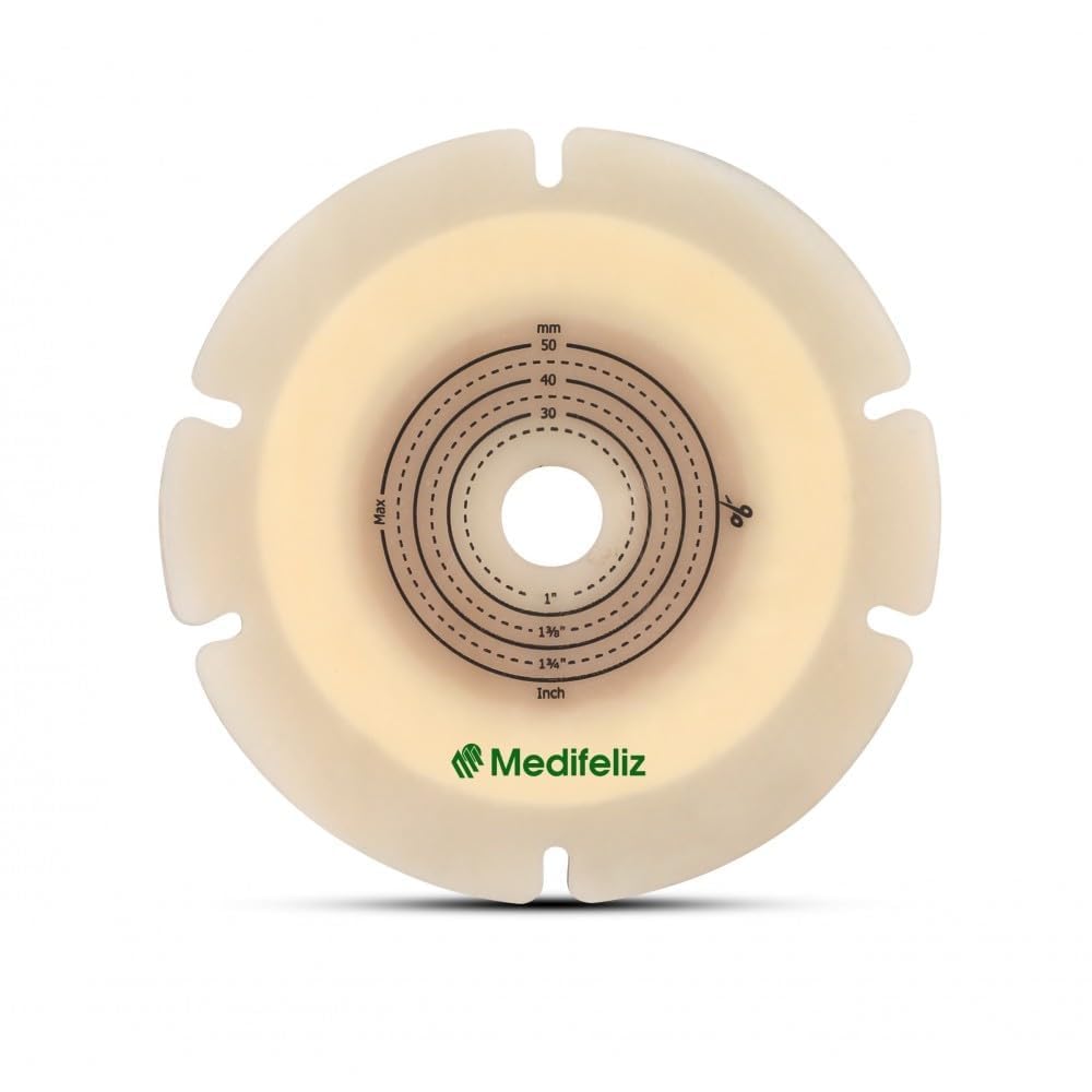 Medifeliz 10506 Ostomy Skin Barrier Baseplate-60mm || Two Piece Colostomy Bag 10706 Opaque 60mm (10) 2