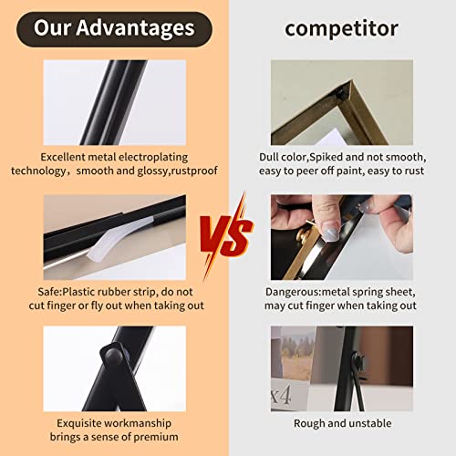 Hsauyu 5X7 Black Picture Frame Set Of 2, For Multiple Photo Sizes 5X7 4X6 3.5X5, Metal Glass Floating Picture Frames, Only For Tabletop Display Vertically #TOP1