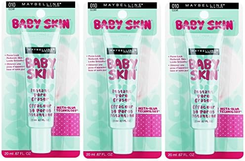 Maybelline Baby Skin Instant Pore Eraser Primer, Clear, 0.67 Fl Oz (Pack of 3)