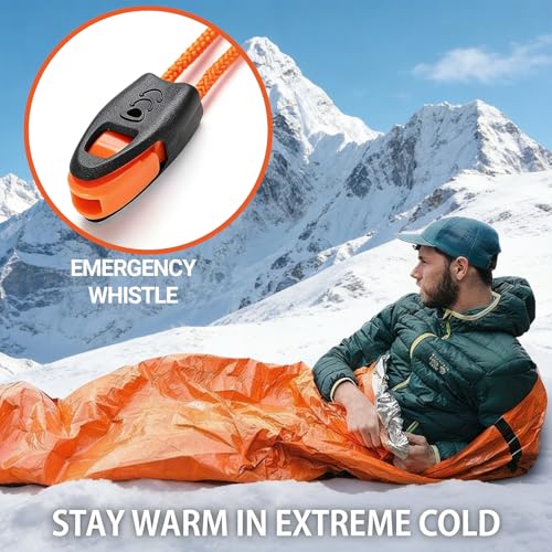 Bolsa de Dormir de Emergencia, Térmica, Impermeable, Ligera y Portátil Bivy Sack para Aire Libre, Escalada, Supervivencia y Viaje miniatura 4