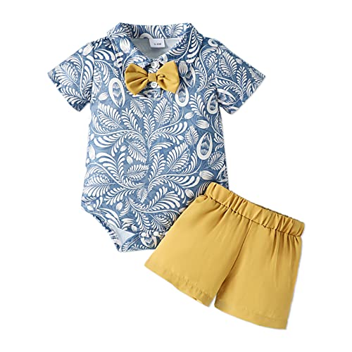 Image of PATPAT 2pcs Baby Boy Allover Dinosaur Print Contrast Collar Short-sleeve Romper and Solid Shorts Set