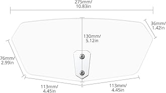 Justech Motorcycle Windshield, Adjustable Motorcycle Windshield Extension Spoiler Clips, Universal Windscreen Wind Air Deflector for Kawasaki BMW Triumph Motorbike-Transparent, Silver Bracket