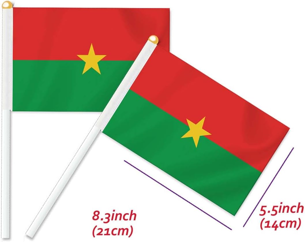 25 PCS Burkina faso Handheld Small Flag, Burkina Faso Flags Hand held Mini Decor Decoration Banner image 2