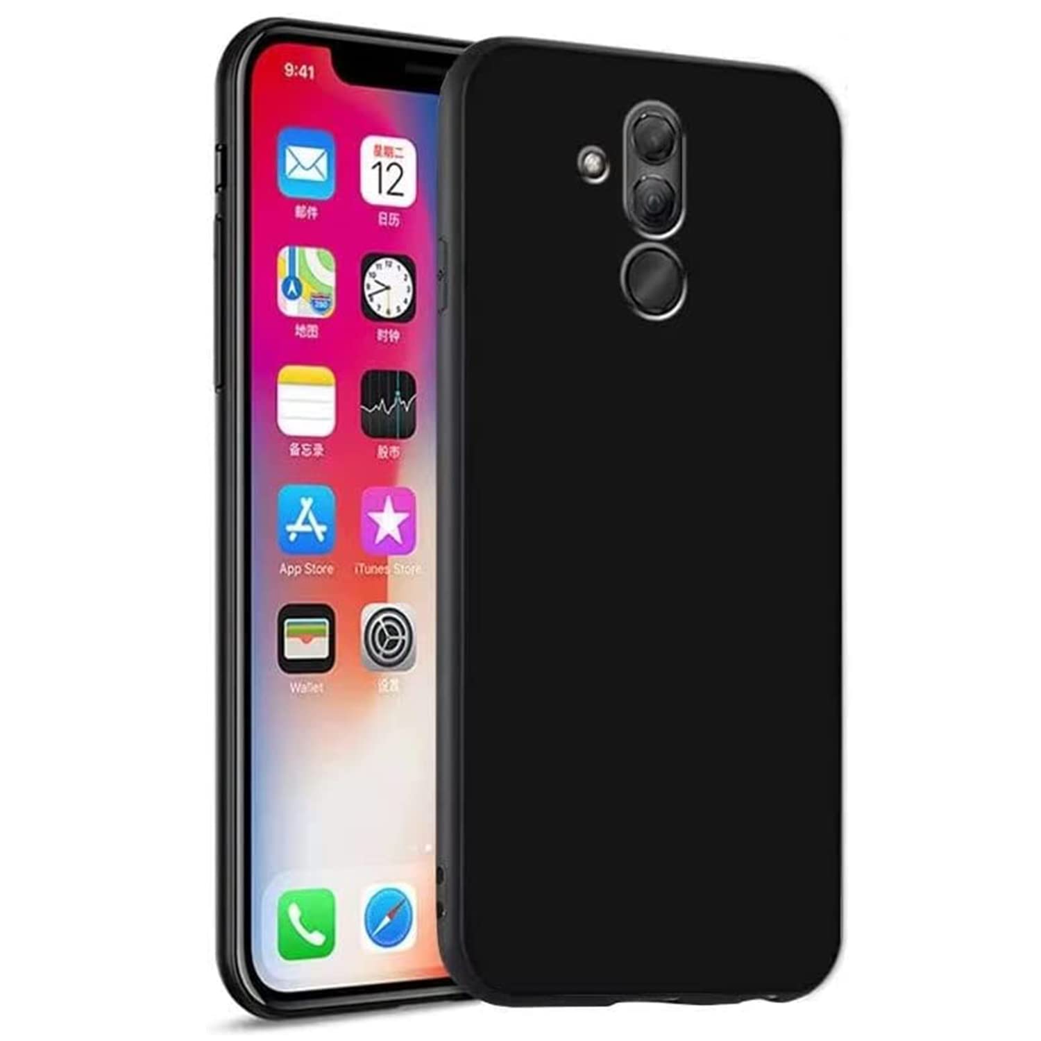 Case Compatible for Huawei Maimang 7, Crystal Clear Slim Fit Soft TPU Silicone Cover, Anti-Scratch Shockproof Flexible Protective Phone Cover - Black