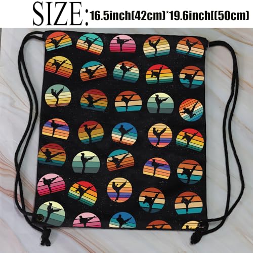 PXTIDY Taekwondo Martial Arts Drawstring Bag Karate Taekwondo Gift for Taekwondo Lover Black Belt Taekwondo Gym Bag - Image 4