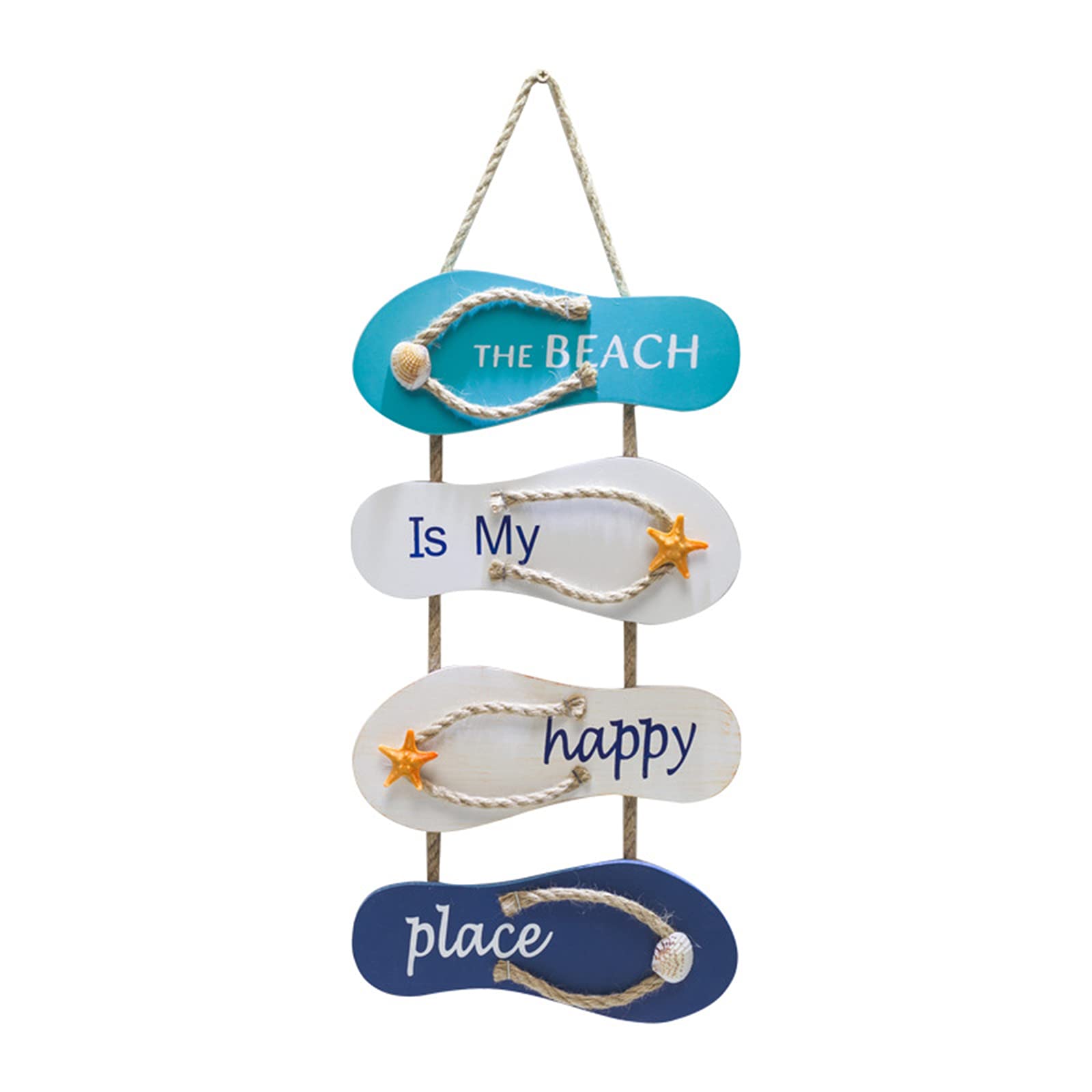 GEQIAN Suncatcher Hanging Ornament Marine Hanging Ornament Beach Flip Flop Wall Ornament - Decoration Wooden Slippers Hanging Decoration Ocean Home Hanging Ornament Wall Decor