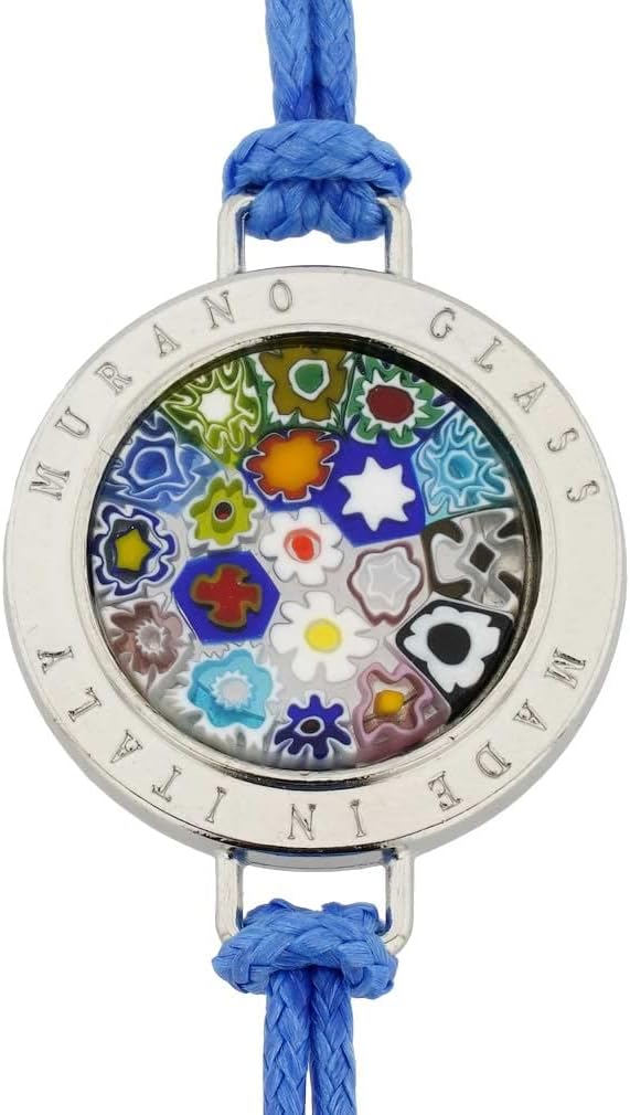 Glass Of Venice Lauretta Murano Glass Millefiori Bracelet - Blue