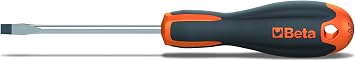 Beta 1201E Slotted Screwdriver .8x4mm PhosphateCoated ChromeFree Tip | 7.72" Long Precision Driver with 3.94" Shaft|Ergonomic AntiRoll Handle |Professional Mechanical & Electrical Flathead Tool