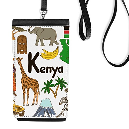 Monedero de smartphone para colgar en viajes con diseño de la bandera de Kenia