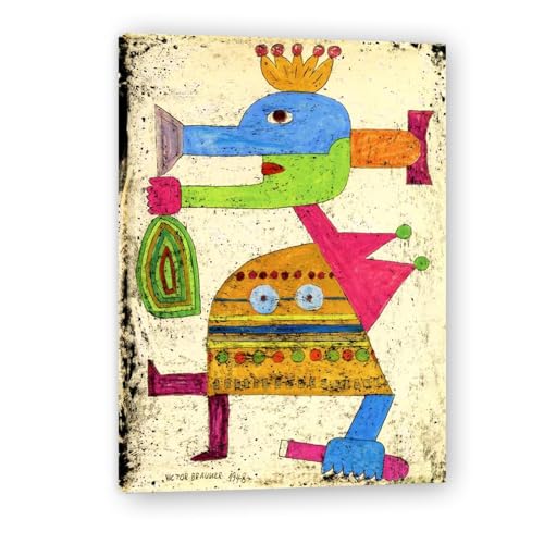Tableau abstrait surréaliste maman fait le marché évocation poétique sur toile 60x84