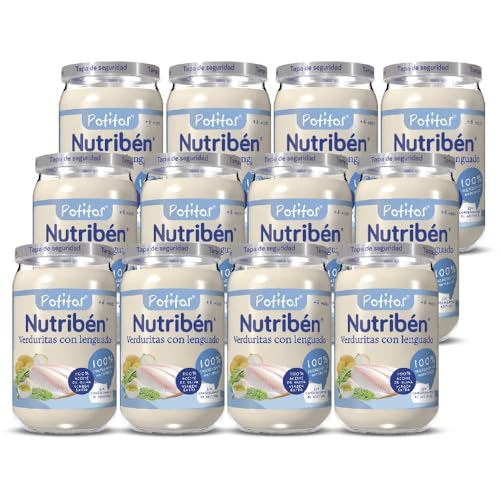 Nutribén Potitos Verduritas con Lenguado Sin Gluten +6 Meses, 12x235g