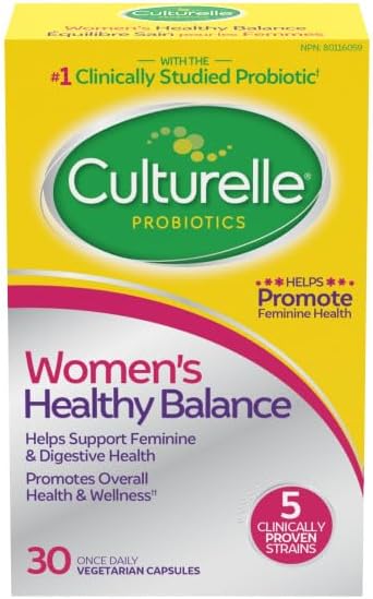 Culturelle Probiotics, Womenâs Healthy Balance, 30 Capsules, 5 Clinically Proven Probiotic Strains to Support Digestive, Immune & Vaginal Health*