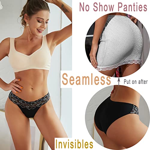 Which Is Seamless Underwear For Women Sexy No Show Bikini Panties Lace Ladies High Cut Hipster Invisible Cheeky 6 Pack S-Xl #TOP4