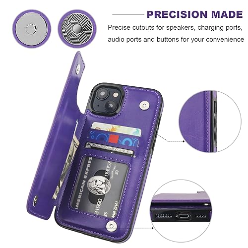 Housse en cuir synth&eacute;tique durable ONETOP pour iPhone 15 Plus de 17 cm - 6