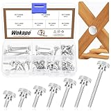 Wokape 42Pcs M3 Knurled Thumb Screw Assortment Kit, M3*6/8/10/12/16/20/30MM Nickel Plated Iron Knurled Thumbscrew Flat Knurled Head Fully Threaded Bolts Fastener with Shoulder Grip Knobs Fasteners
