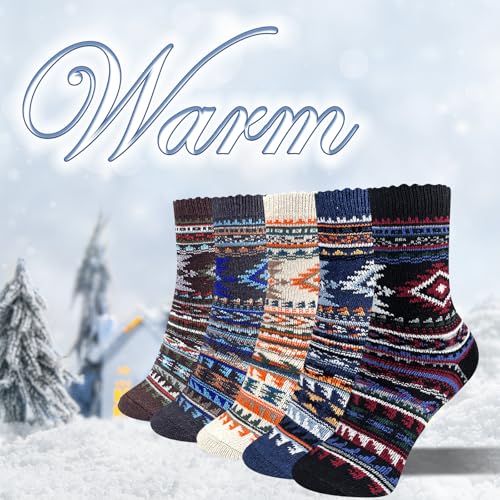 ICEIVY 5-Pair Women's Wool-Blend Winter Socks - image 5
