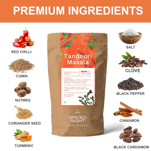 Image of Tandoori Masala - 1KG Bulk Pack | Rich, Smoky Powder Masala | No Artificial Colour | Vibrant Red | Restaurant Style Masala with Garlic For Tikka, Tandoori Chicken, Paneer & BBQ Grill