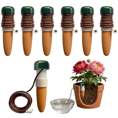 Rongrongago 6 Stück Wasserspender für Zimmerpflanzen Automatisches Gleichmäßige Bewässerung Blumat Bewässerungssystem Wasserspender Pflanzen für Bewässerung von Blumen und Pflanzen