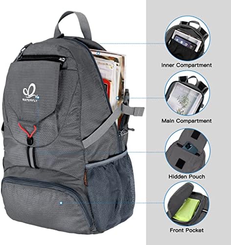 WATERFLY Hiking Travel Backpack Lightweight Camping Bags for Women & Men 2 WATERFLY Hiking Travel Backpack Lightweight Camping Bags for Women & Men
