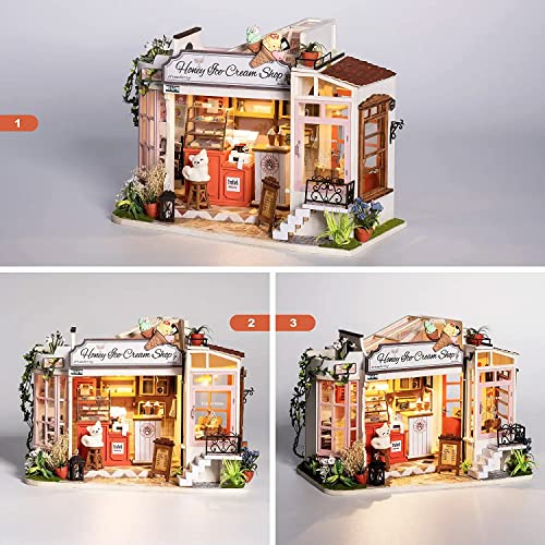 DIY Dollhouse Miniature House Kit mit Möbeln Maßstab 1:24 Kreativzimmer Tiny House Kit Puppenhäuser zum Bauen für… – Bild 5