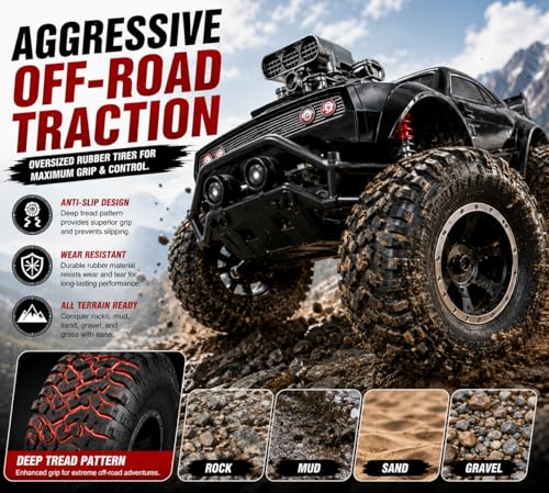 Image of Remote Control Sports Car & Off-Road SUV Toy for Kids, High Speed RC Racing with Wireless Remote, Realistic Lights & Premium Design Gift for Boys Girls (White-Rock Crawler)