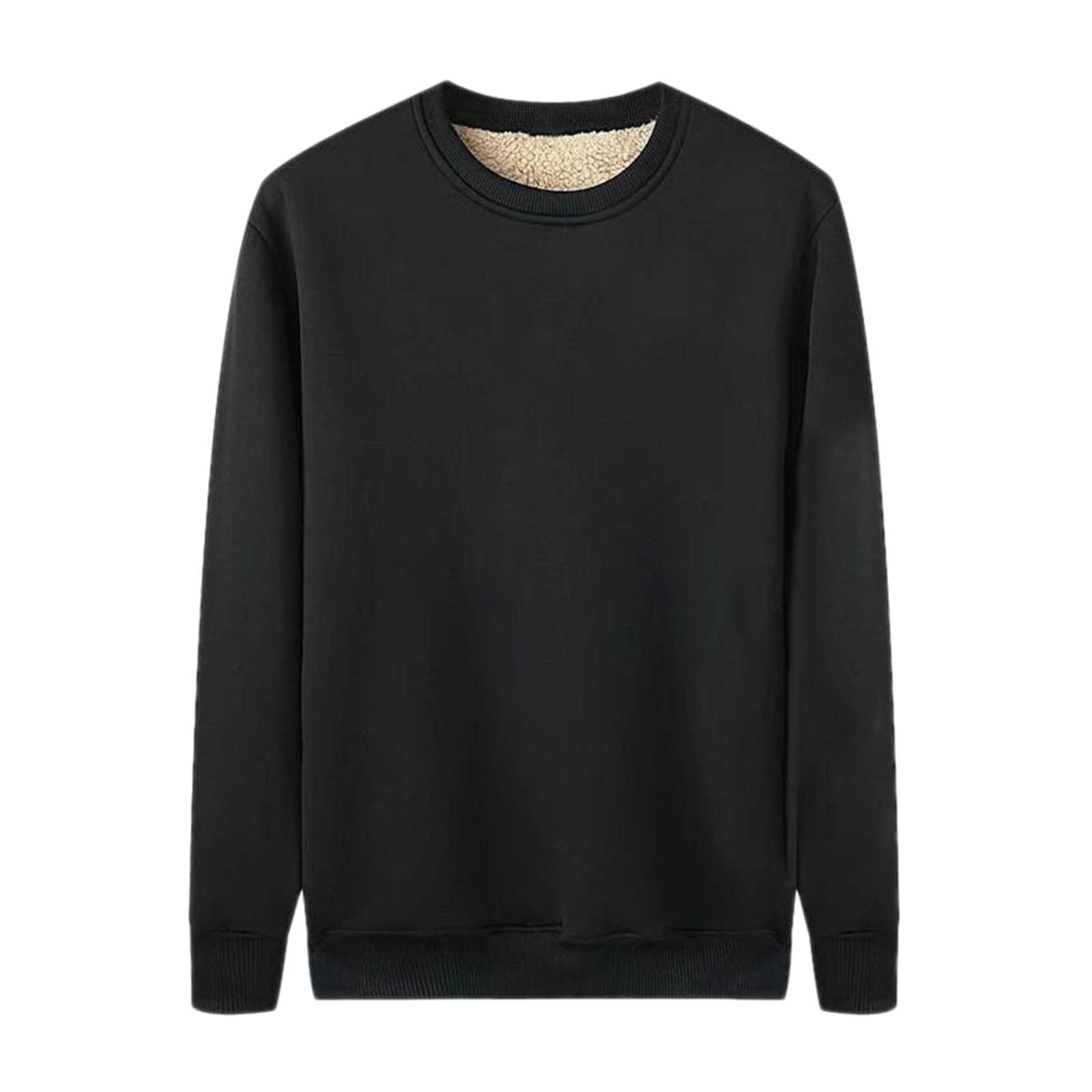 TACVASEN Heren sweatshirts warme fleece truien Sherpa gevoerde pullover trui klassiek katoen winter sweatshirt, wijnrood, XXL
