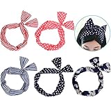 Lictin 5 Stück Haarband Draht Stirnband elastischen Dehnung Haarschmuck Haarhalter Polka Dots für Damen und Mädchen (mehrfarbig)