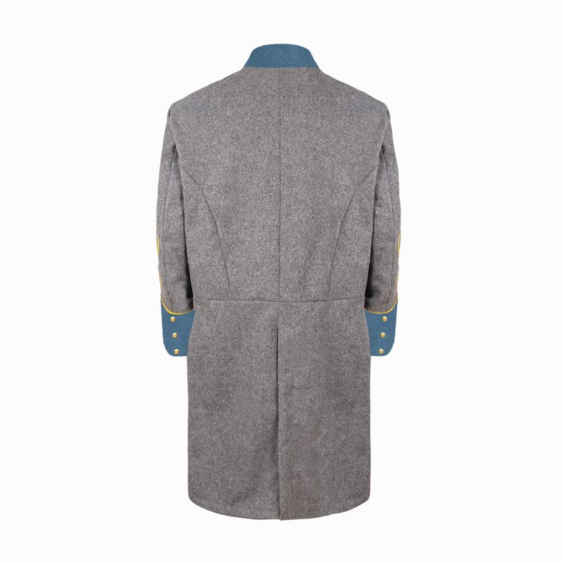 US Civil War General's Frock Coat with Solid Cuff & Collar - Braid 42