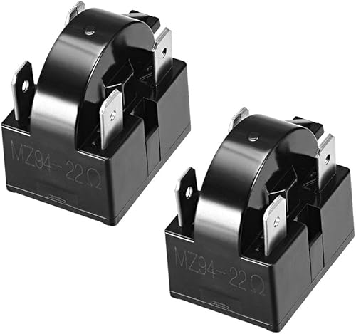 uxcell 2 unids 22 Ohm 4 Pin Refrigerador Start Relay para Compresor Negro