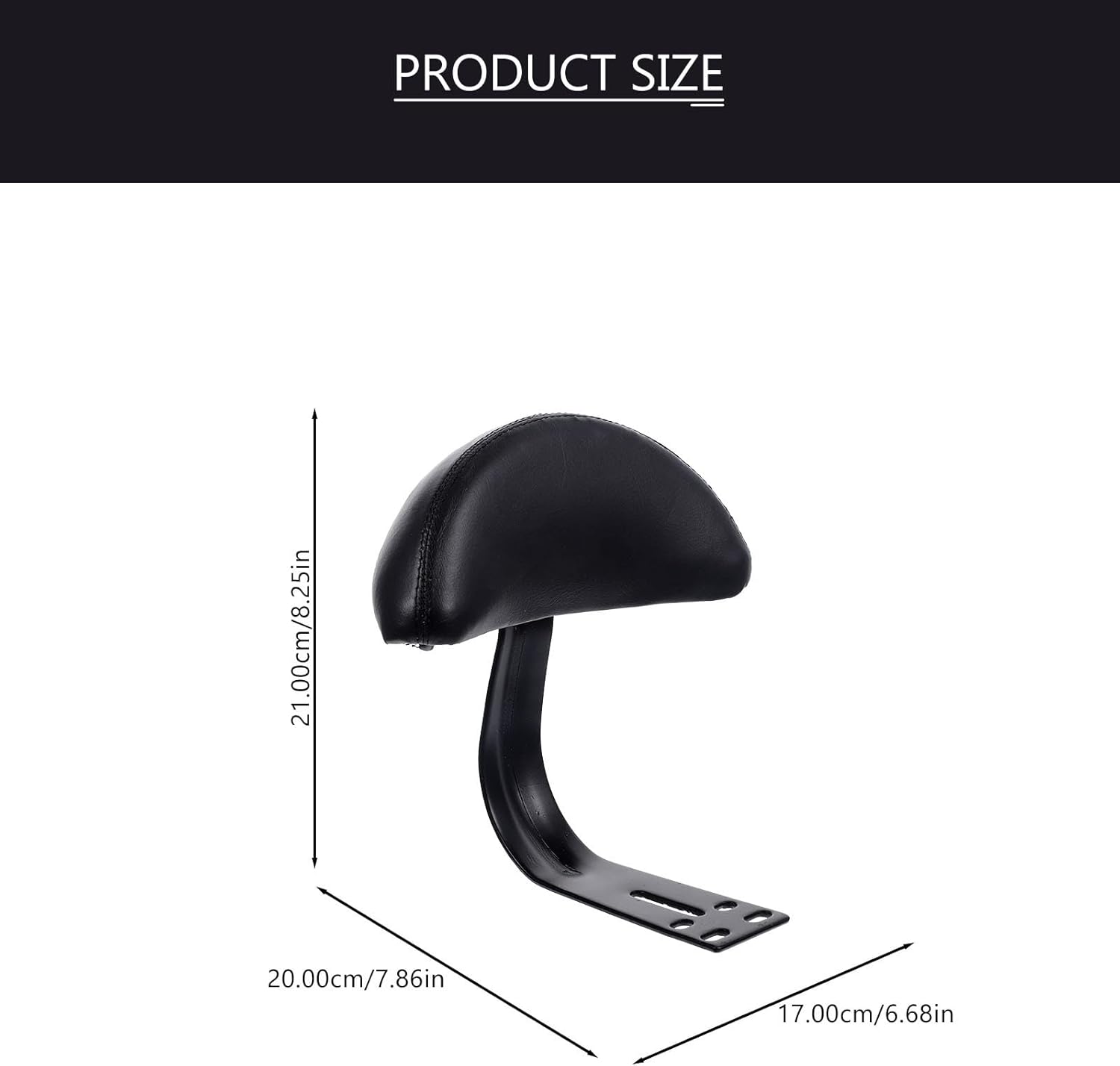 Kisangel Bike Backrest for Children Rear Seat 8.3X7.9X6.7 Inch Black Leather Cushion Safety Support for Electric Bicycle Cycling Comfort