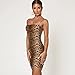 Women’s Sexy Leopard Print Bodycon Mini Dress Summer Spaghetti Strap Backless Dress Short Midi Club Cocktail Party Dresses (US, Alpha, Small, Regular, Regular, Leopard)