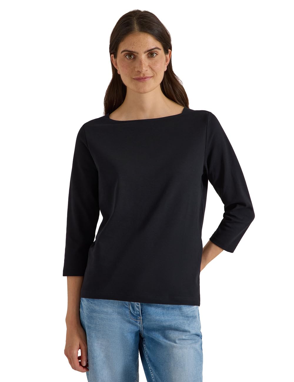 Cecil Basic Shirt with Boat Neck Black XS