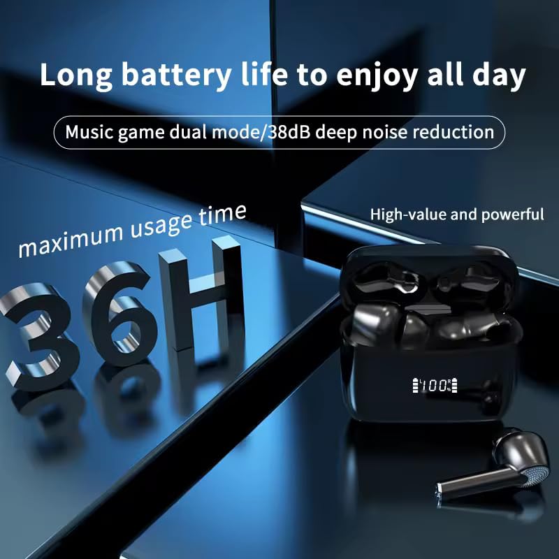Wireless Earbuds, J8 Pro Bluetooth 5.3 Ear Buds with ANC+ENC Noise Cancelling Mic, Deep Bass Stereo Wireless Headphones - Image 3