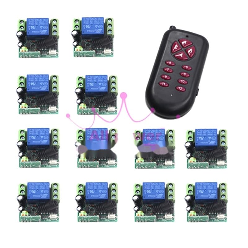Puerta de garaje digital de 12 V con código fijo RF de 1 canal e interruptor de control